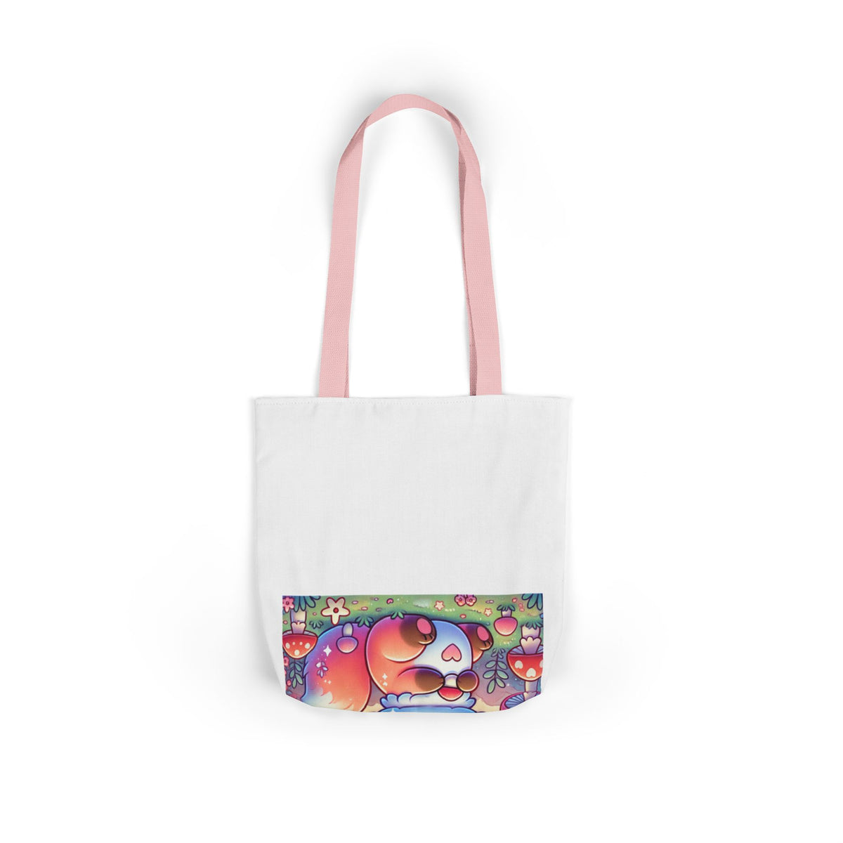 Pastel Woodland Fox Mushroom Kawaii Canvas Tote Bag