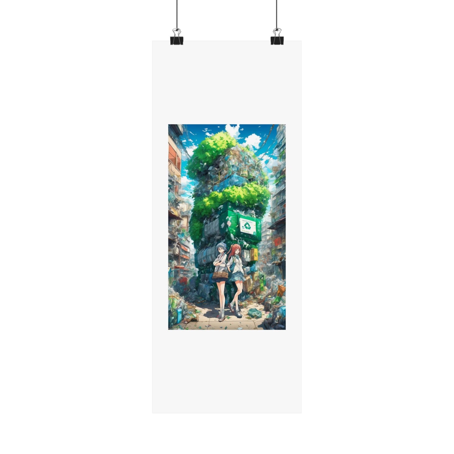 Urban Recycling Anime Friends Green City Wall Poster