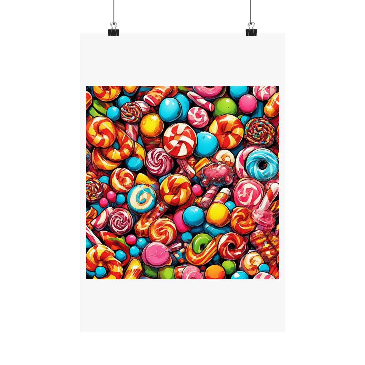 Colorful Candy and Lollipop Pattern Poster
