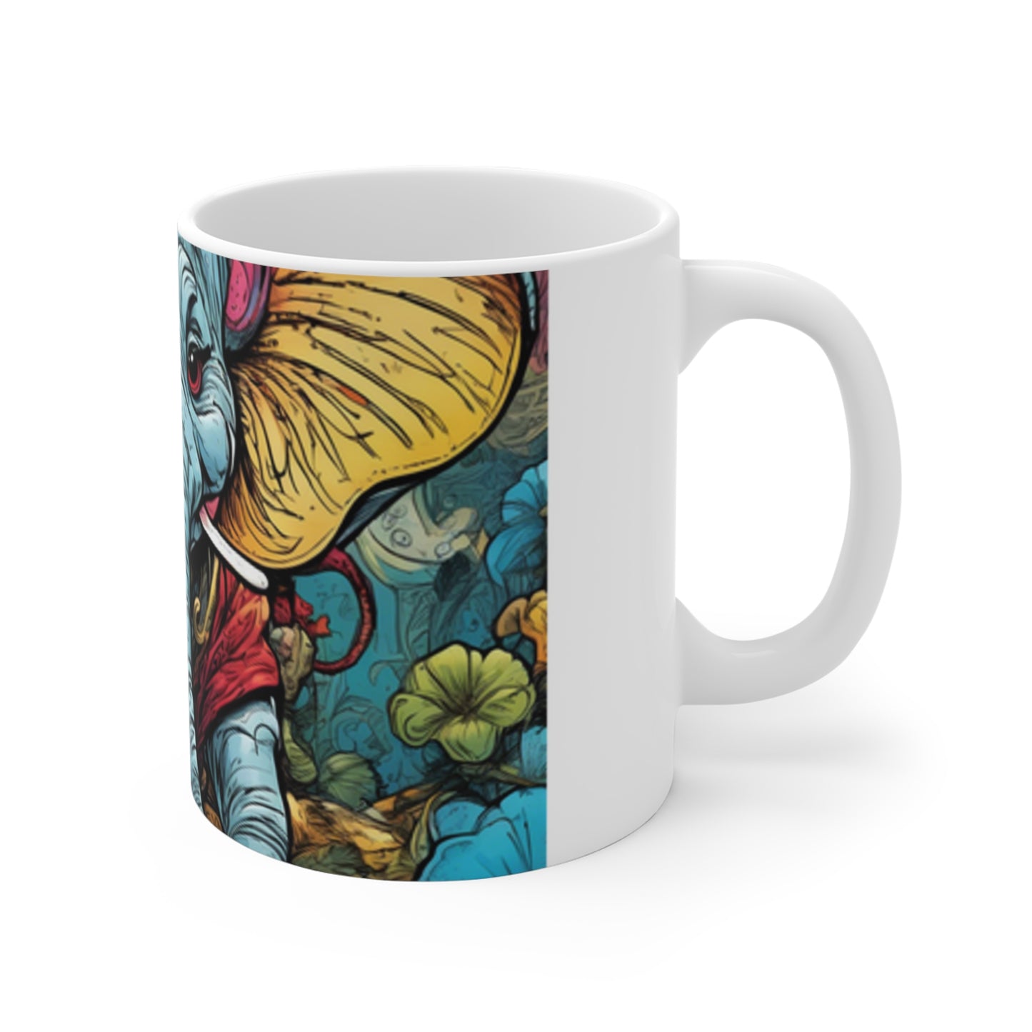 Colorful Elephant Garden Parade Wildlife Animal Art Coffee Mug