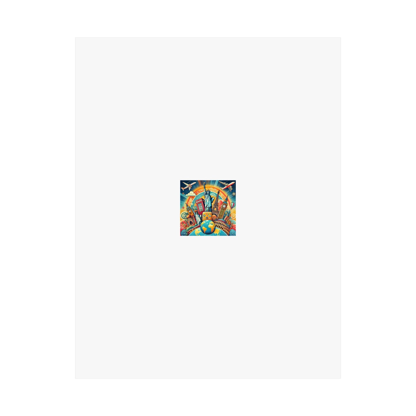 Global Landmark Adventure Collage Colorful Travel Poster