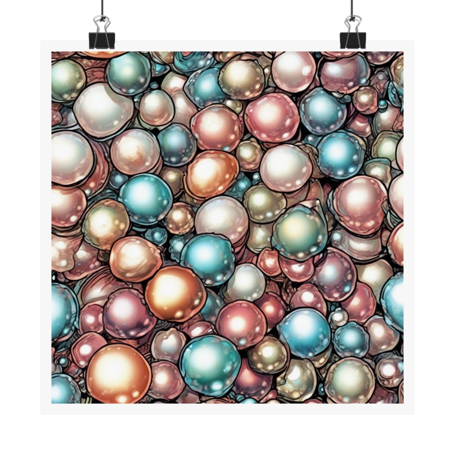 Rainbow Pearl Marble Abstract Gift Art Poster