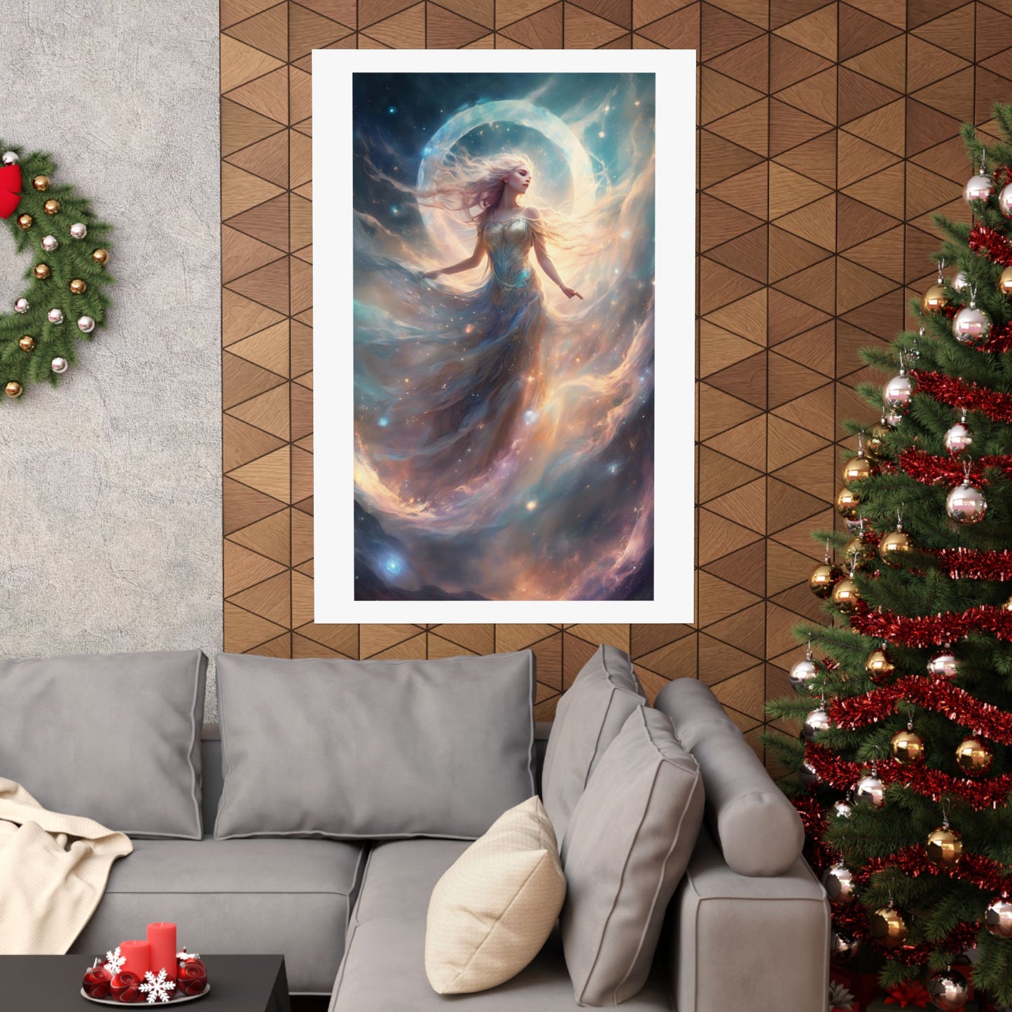 Moonlit Celestial Dancer Fantasy Portrait Poster