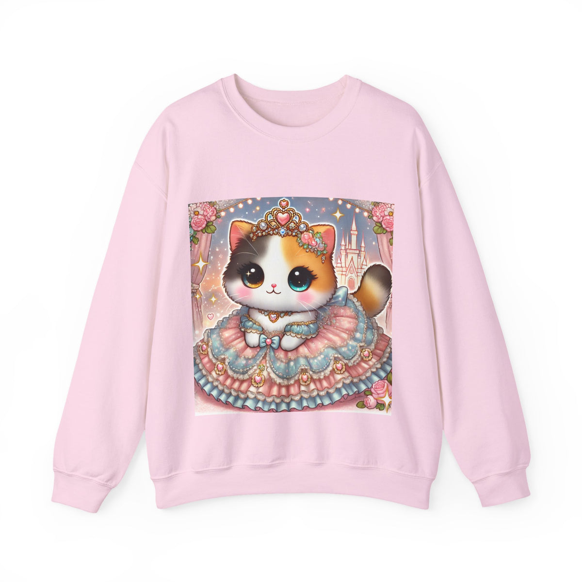 Pastel Princess Calico Cat Fantasy Sweatshirt