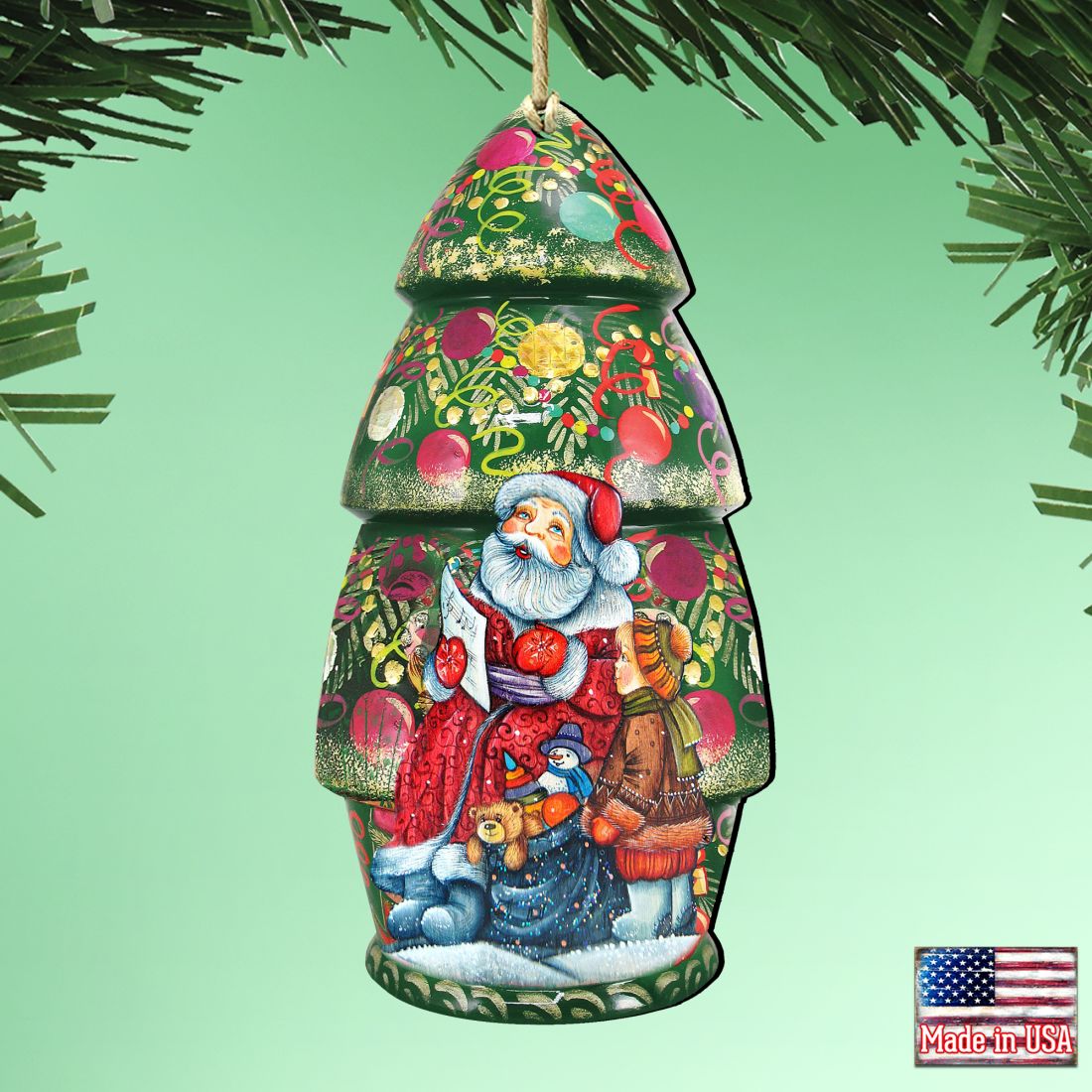 Christmas Tree Doll Wooden Ornaments by G. DeBrekht - Christmas Decor - 8110802