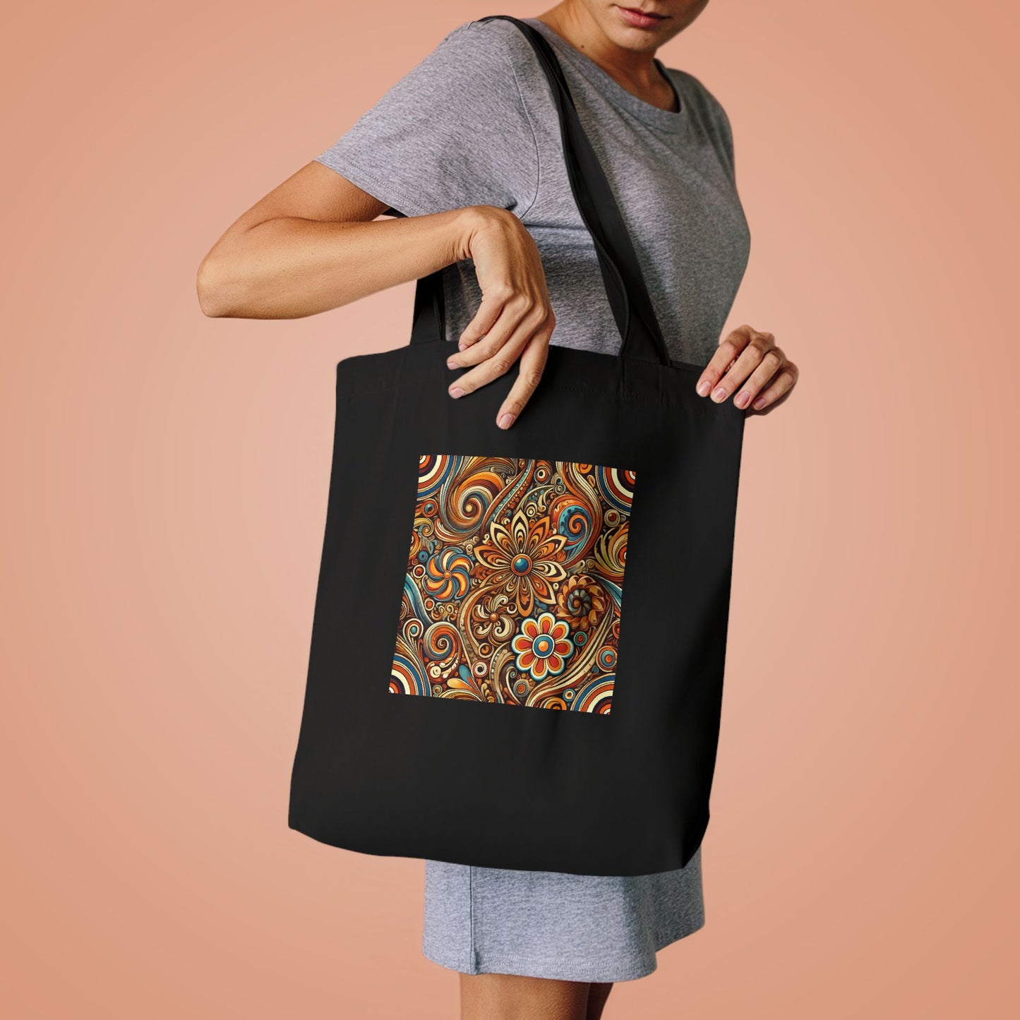 Ornate Abstract Floral Paisley Pattern Tote Bag