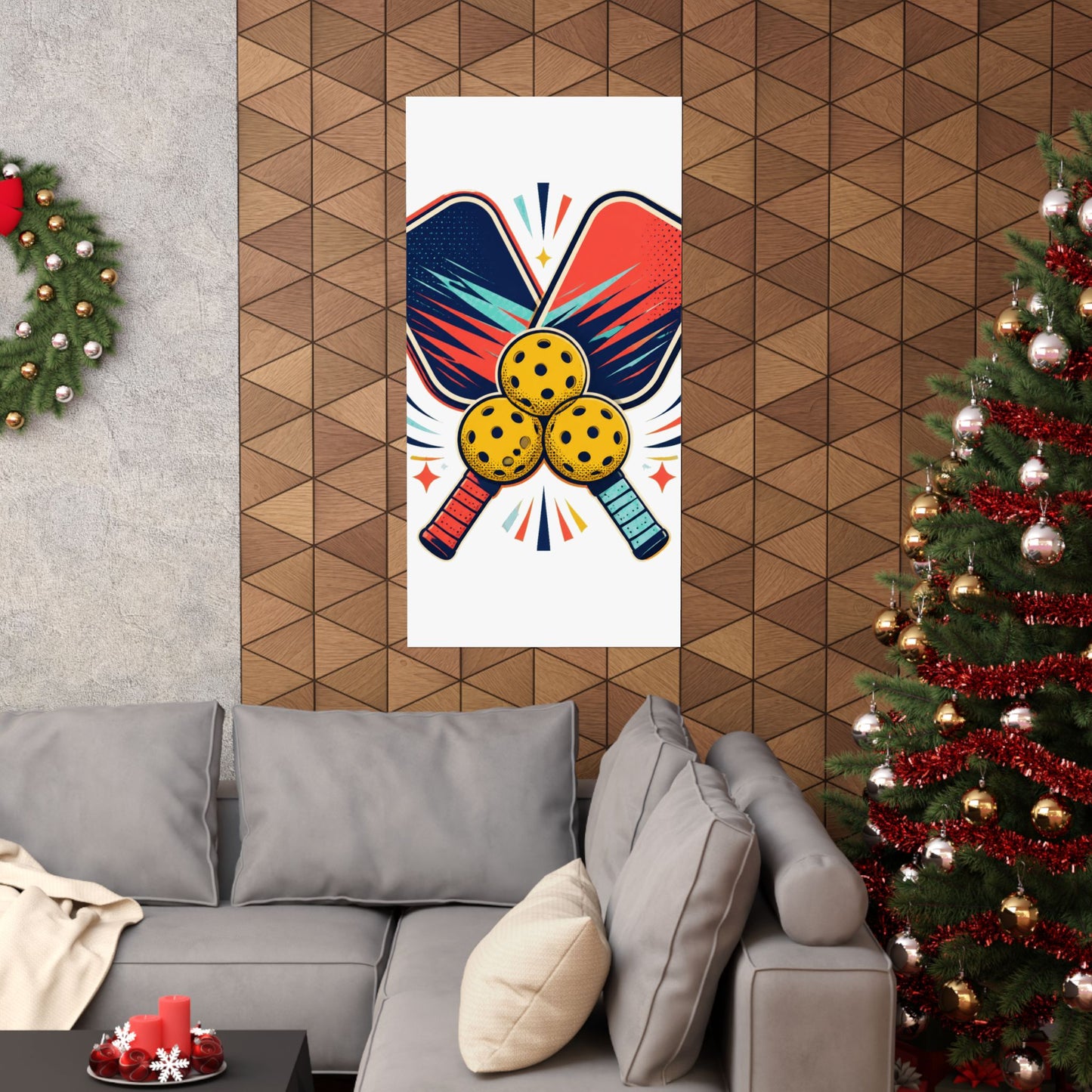 Retro Pickleball Paddles Recreational Sports Art Poster