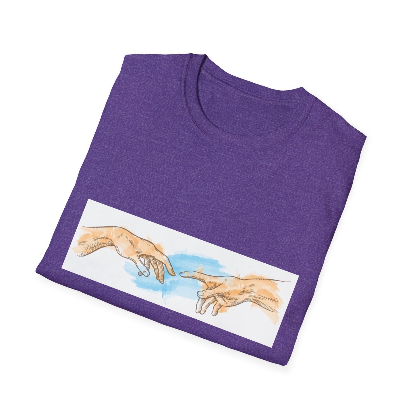 Creation of Adam Hands Graphic T-Shirt Michelangelo Inspired Art Tee Minimal Renaissance Aesthetic Inspired Unisex Shirt