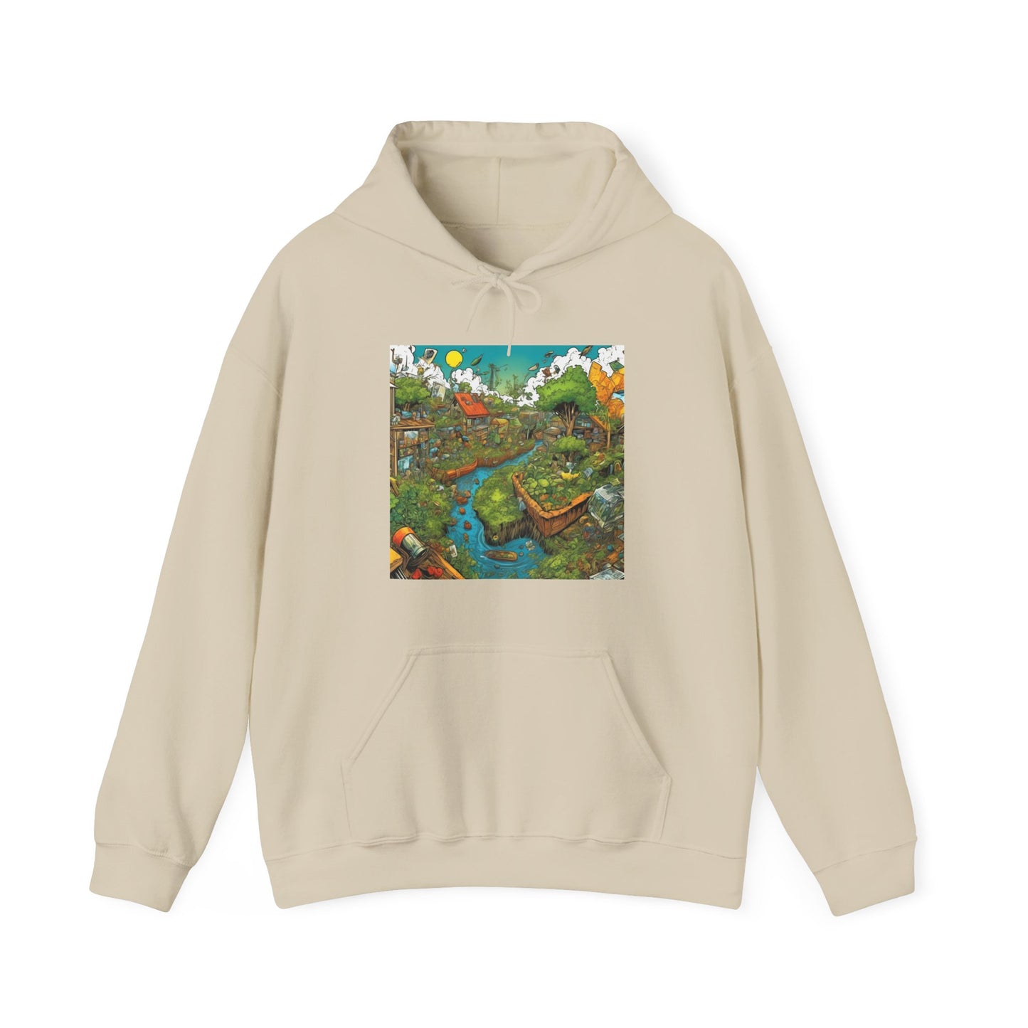 Whimsical Garden Stream Nature Gift Art Hoodie