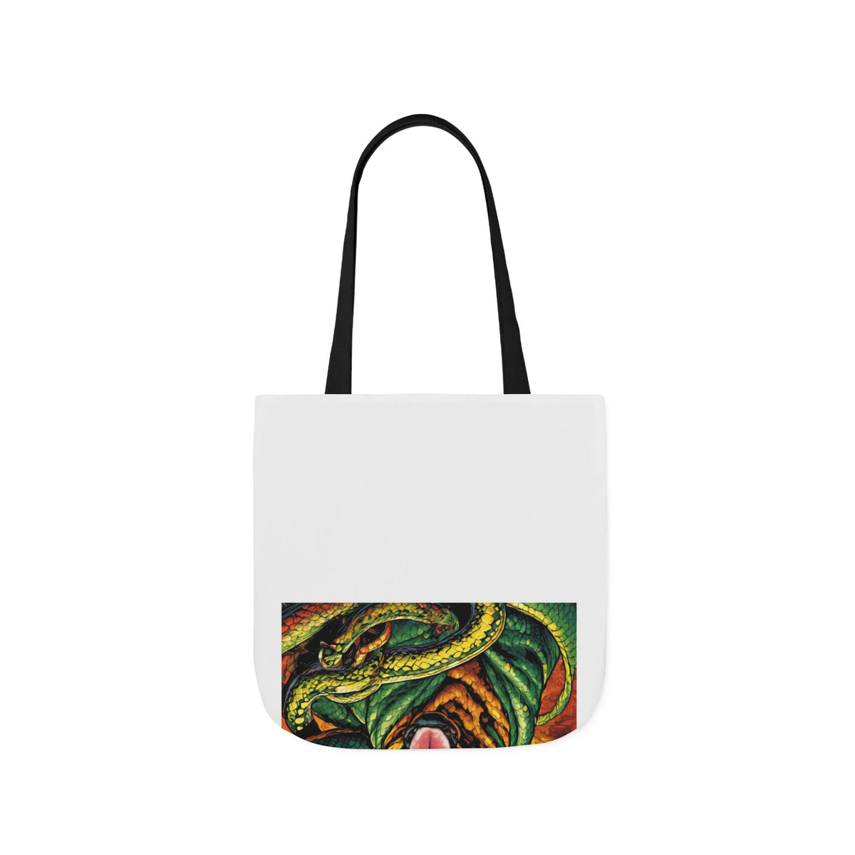 Surreal Serpent Hound Dark Fantasy Canvas Tote Bag