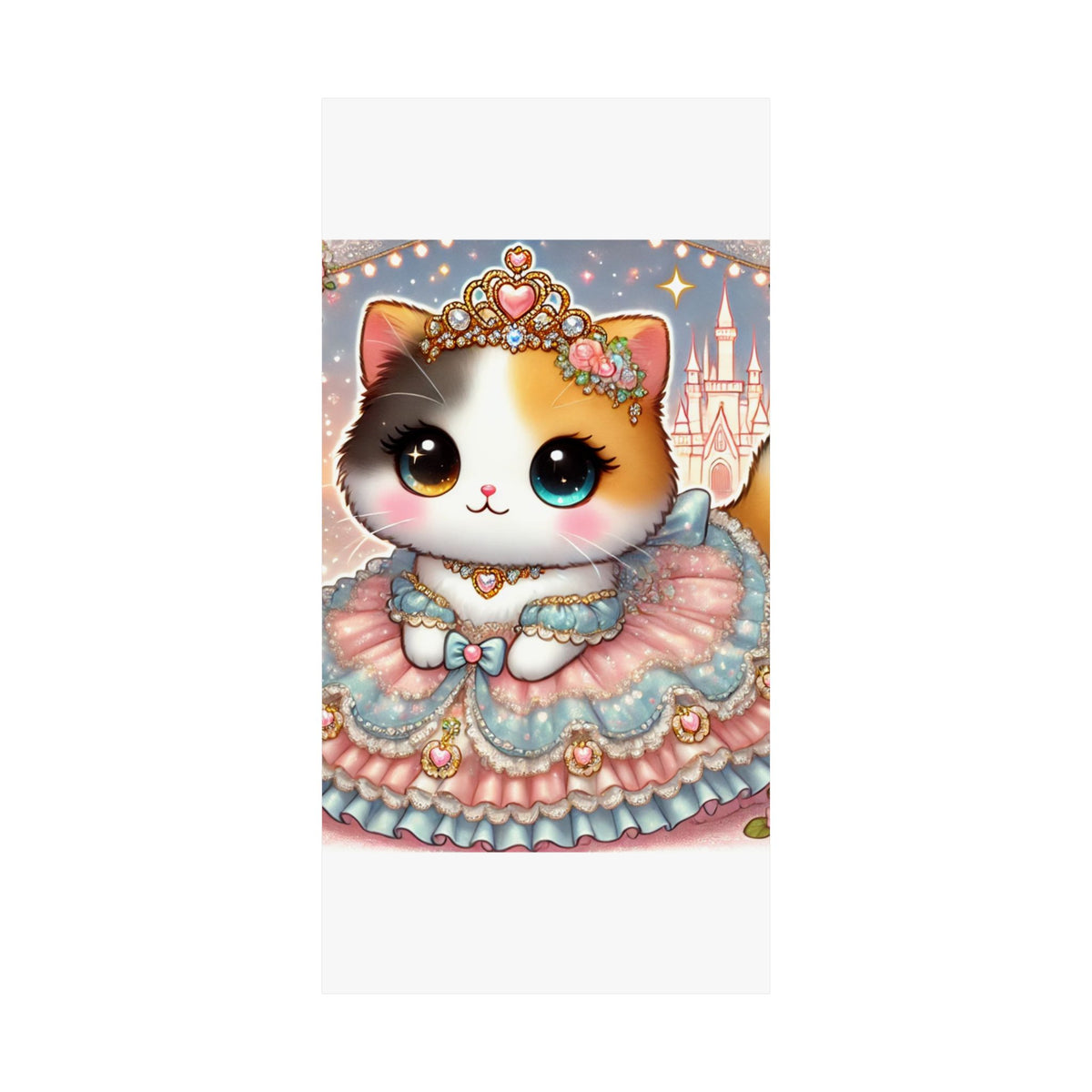 Pastel Princess Calico Cat Fantasy Wall Art Poster