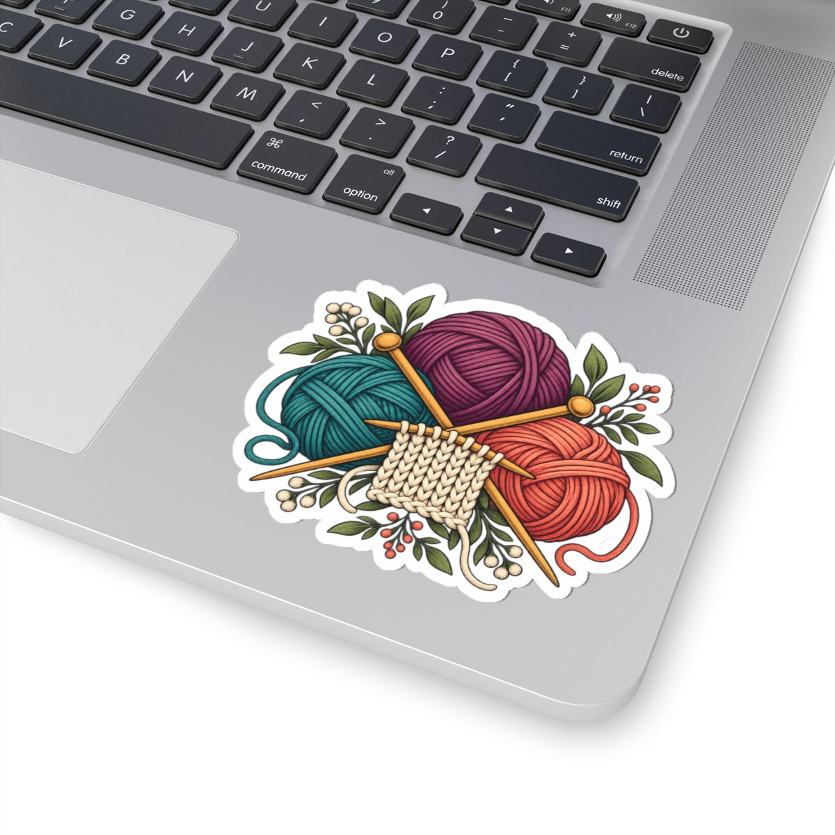 Retro Yarn and Knitting Botanical Art Sticker