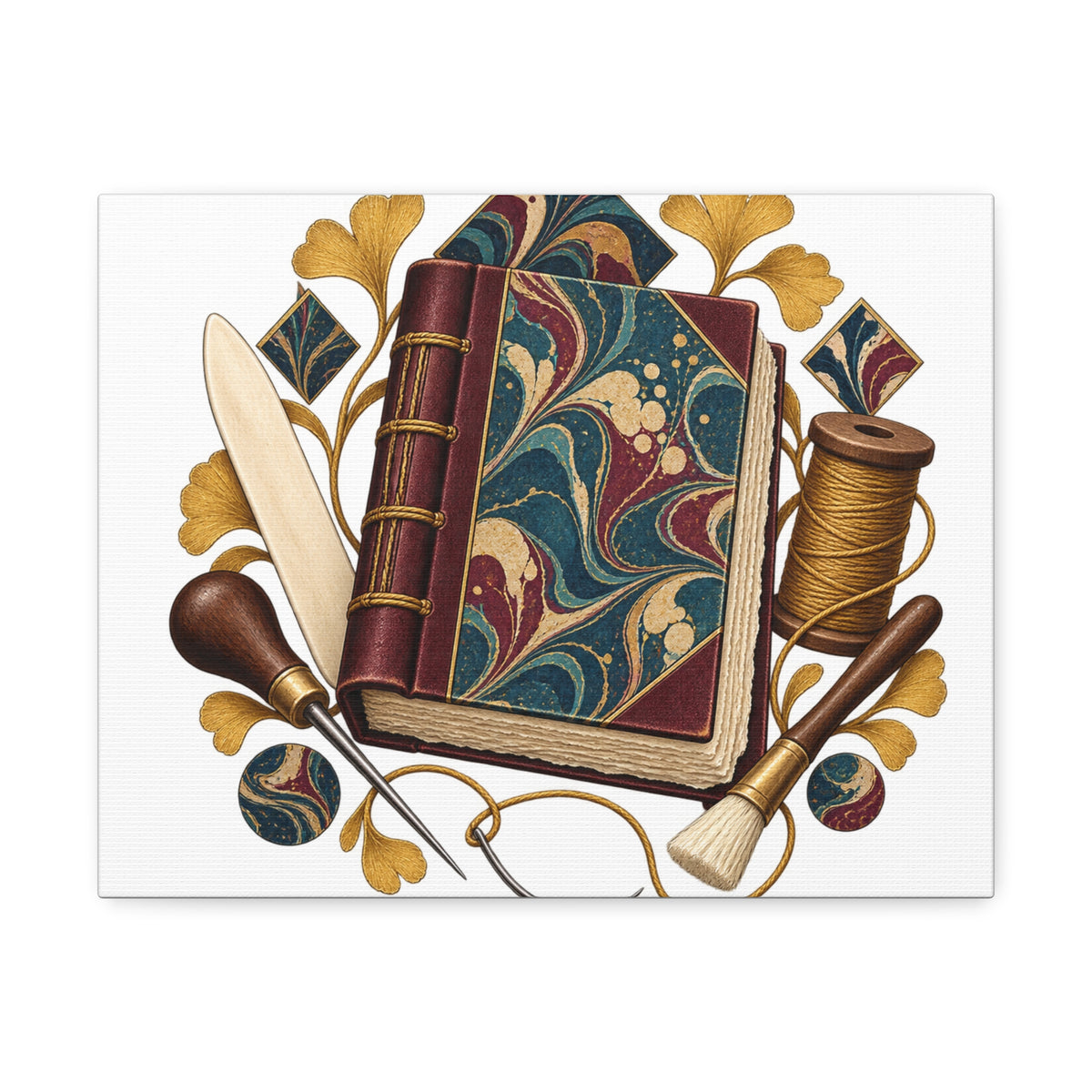 Traditional Marbled Bookbinding Workshop Canvas