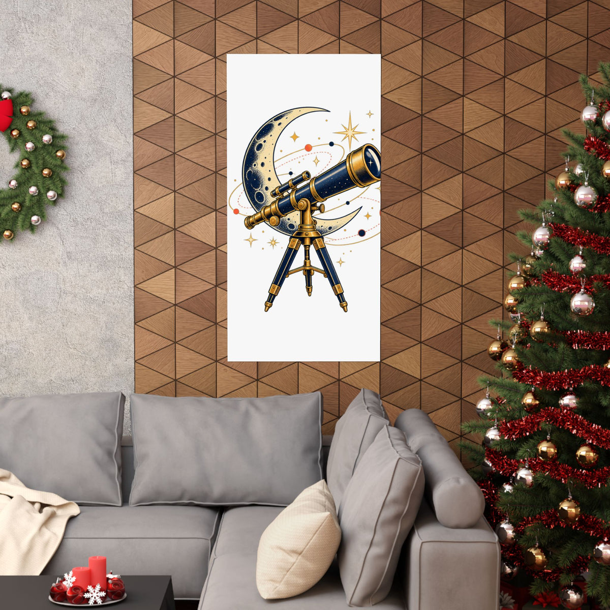 Vintage Telescope Celestial Astronomy Poster