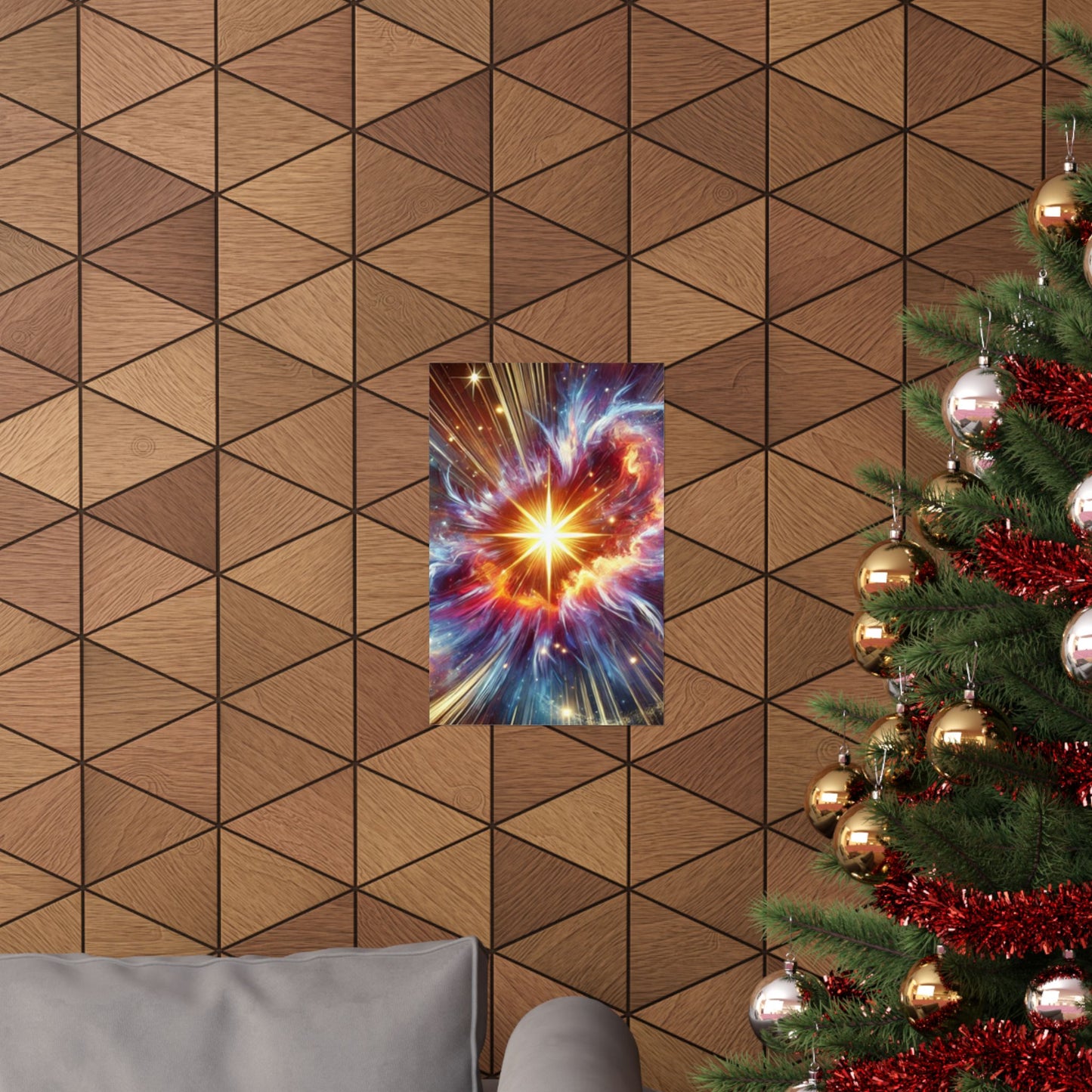 Cosmic Starburst Energy Abstract Space Poster Wall Art Decor