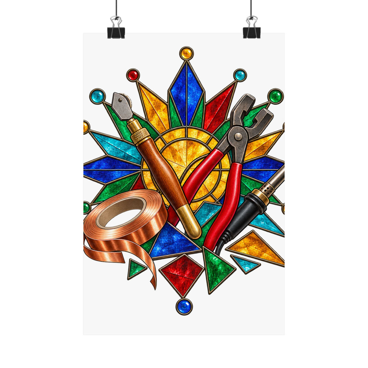 Stained Glass Workshop Tools Poster
