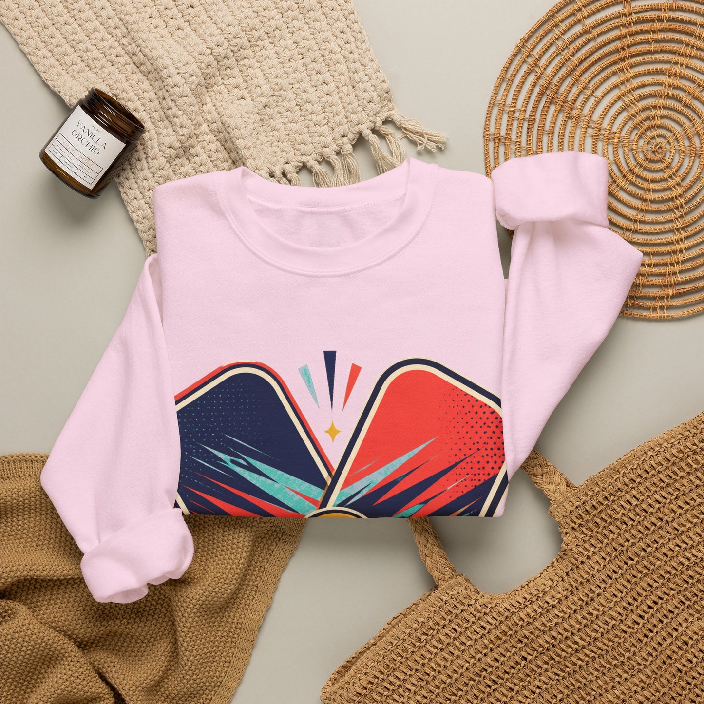 Retro Pickleball Paddles Recreational Sports Sweatshirt