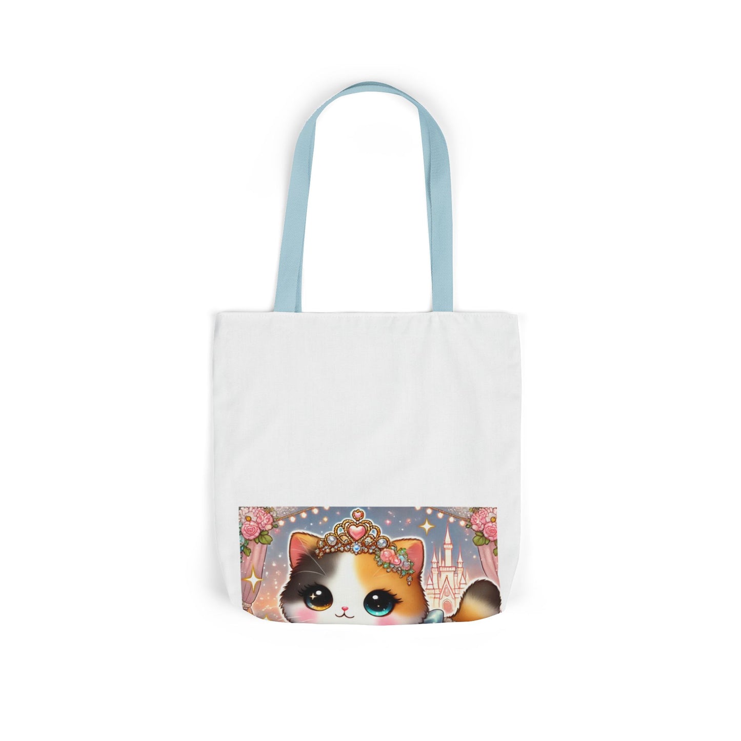 Pastel Princess Calico Cat Fantasy Canvas Tote Bag