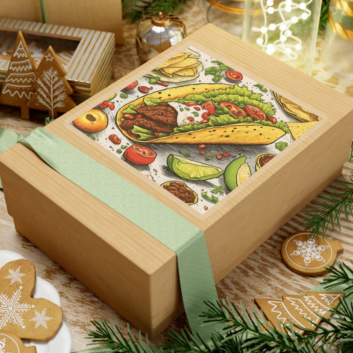 Bold Taco Illustration Foodie Gift Art Sticker