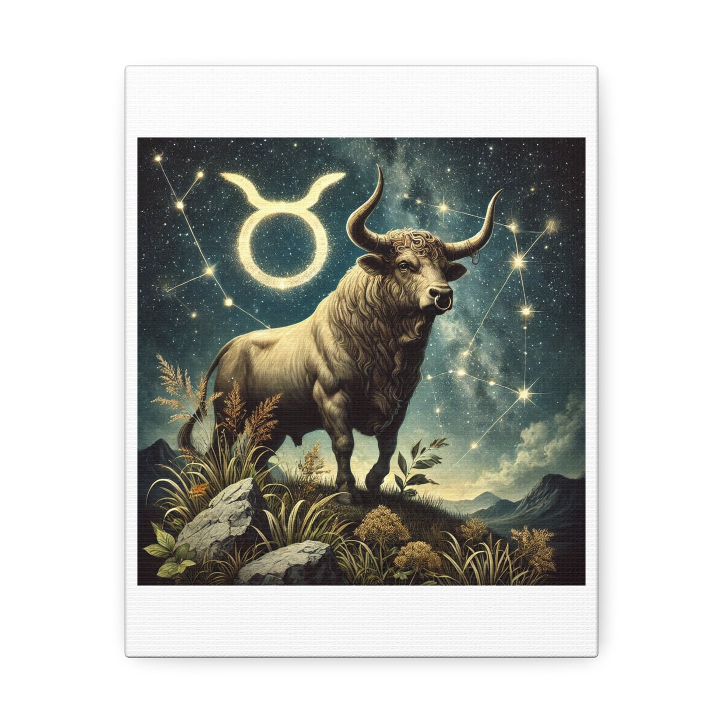 Taurus Bull Constellation Celestial Canvas Wall Art