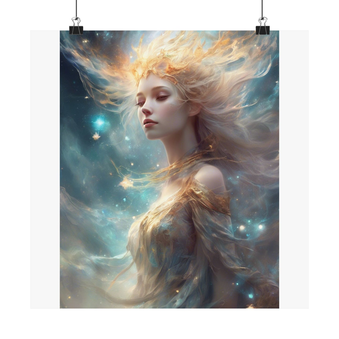 Solar Celestial Spirit Fantasy Portrait Poster