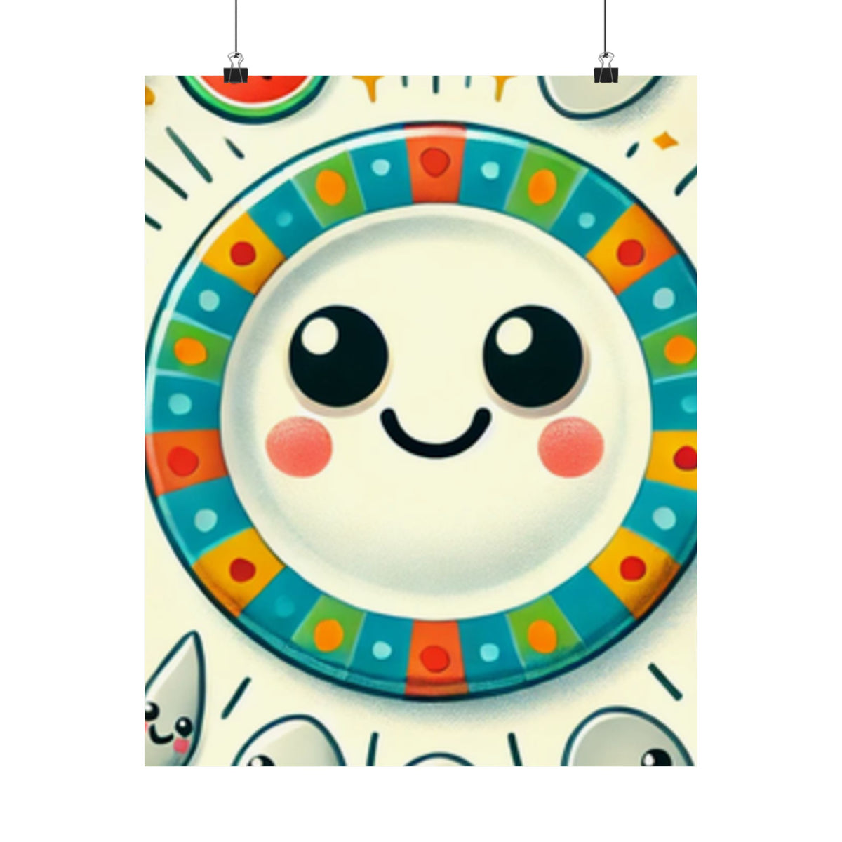 Happy Little Kitchen Club Kawaii Food Poster Kitchen Wall Art Decor