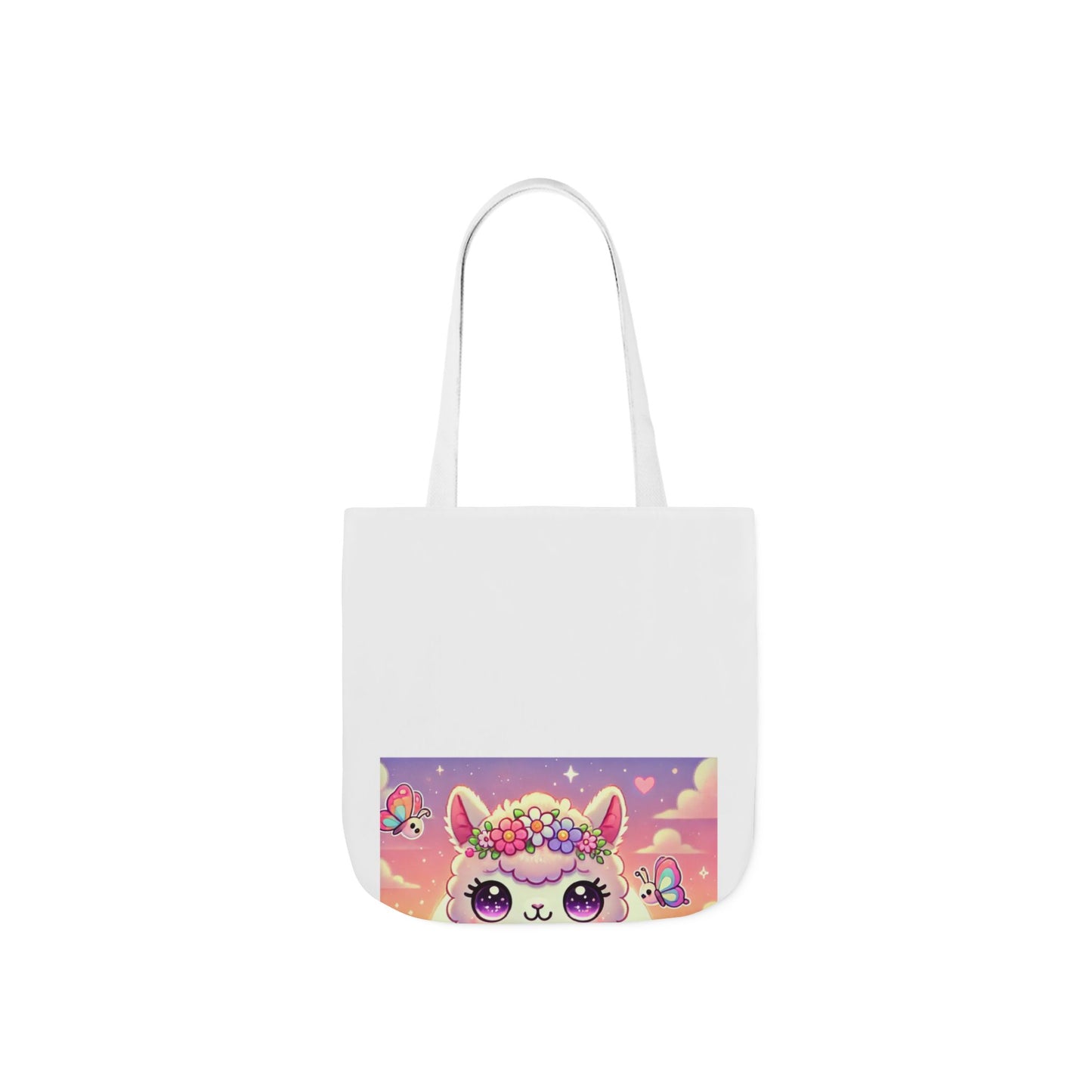 Pastel Floral Alpaca Garden Kawaii Canvas Tote Bag