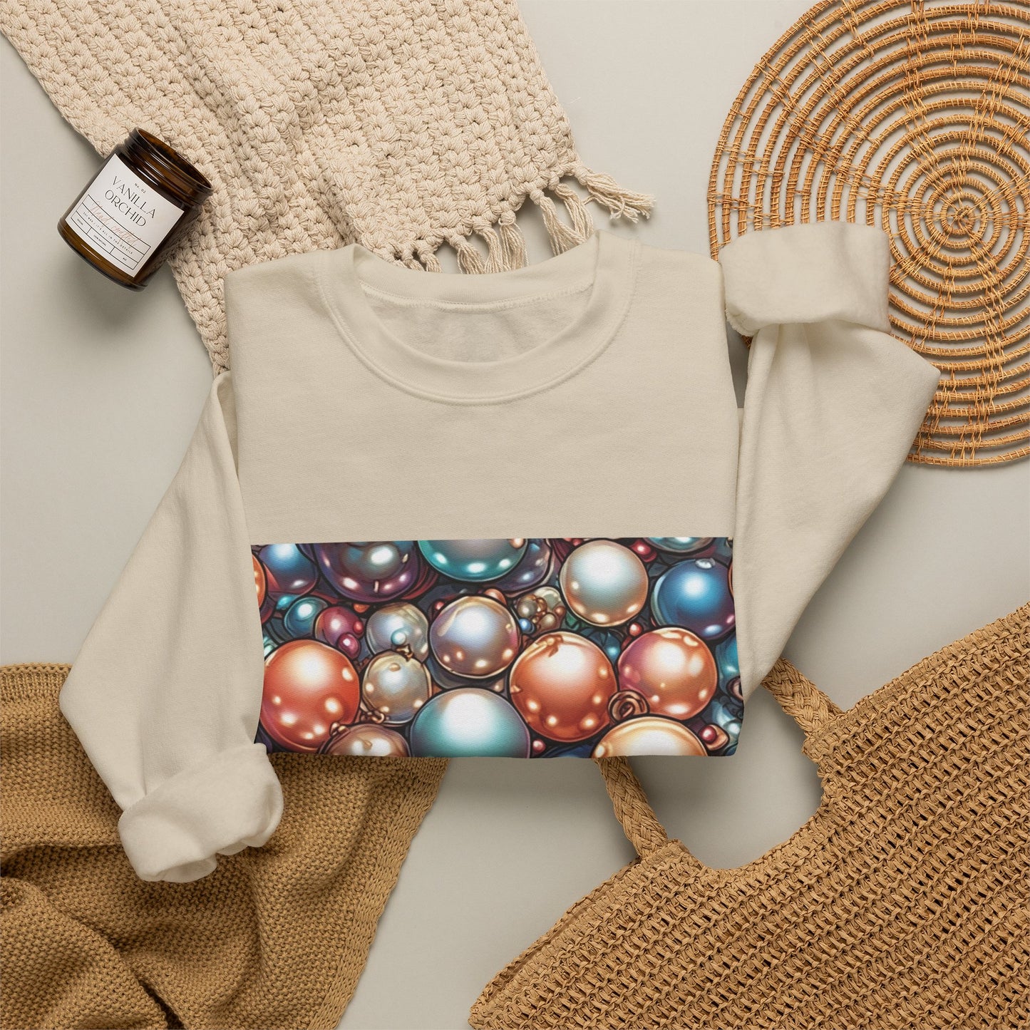 Glossy Orb Marble Abstract Gift Art Sweatshirt