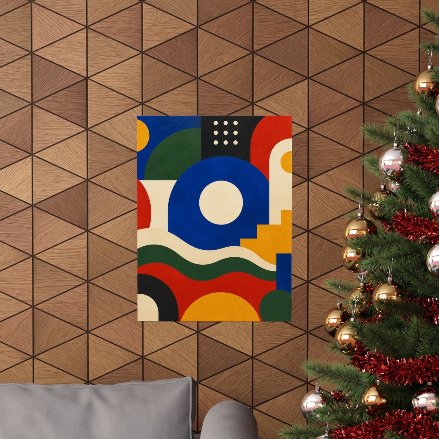 Bold Geometric Balance Abstract Art Poster