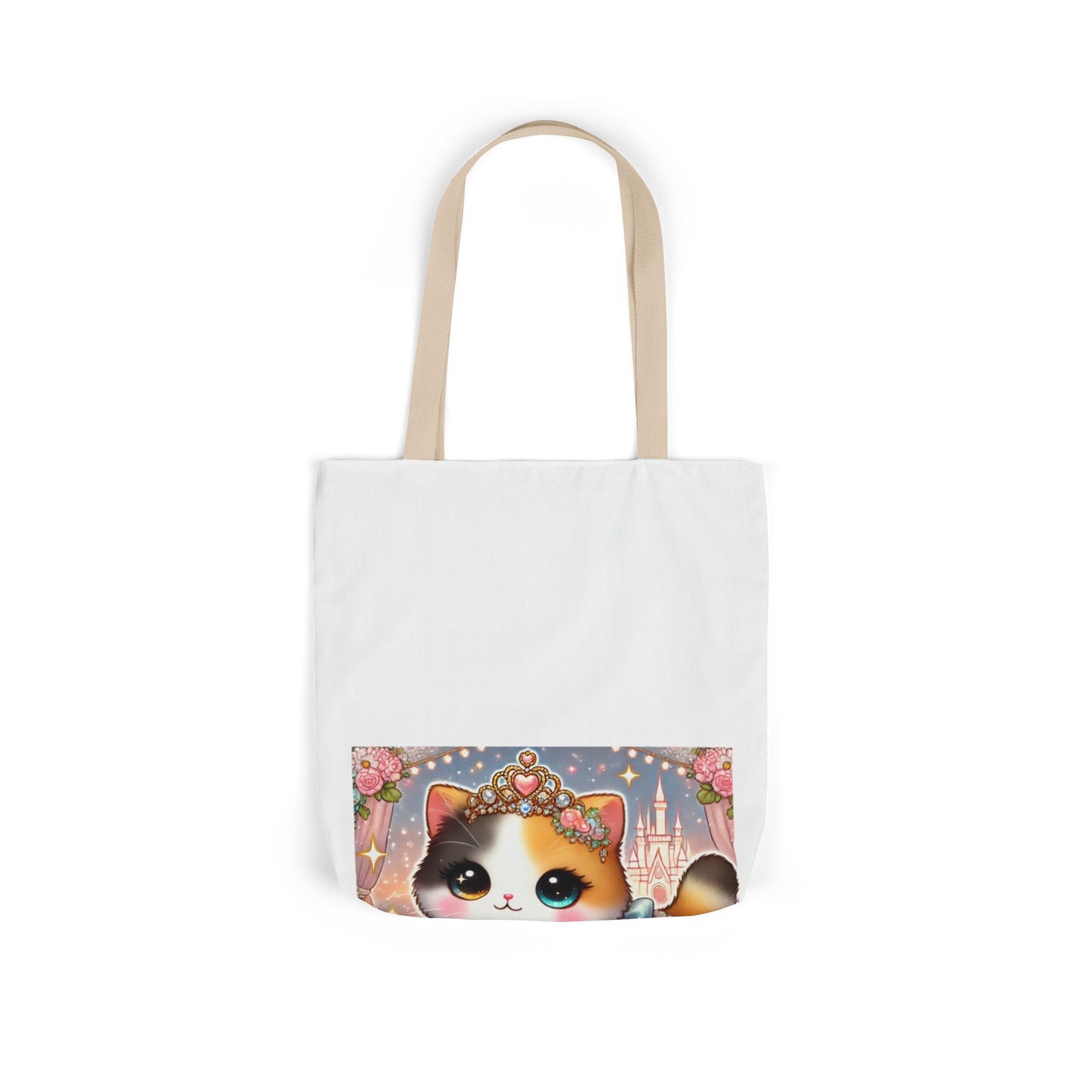 Pastel Princess Calico Cat Fantasy Canvas Tote Bag