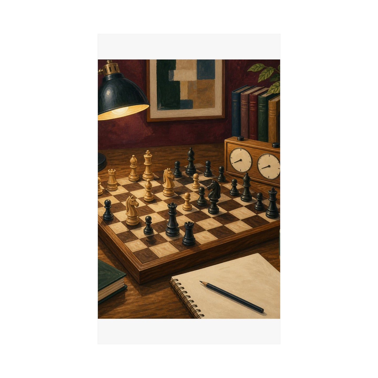 Cozy Chess Strategy Game Hobby Poster