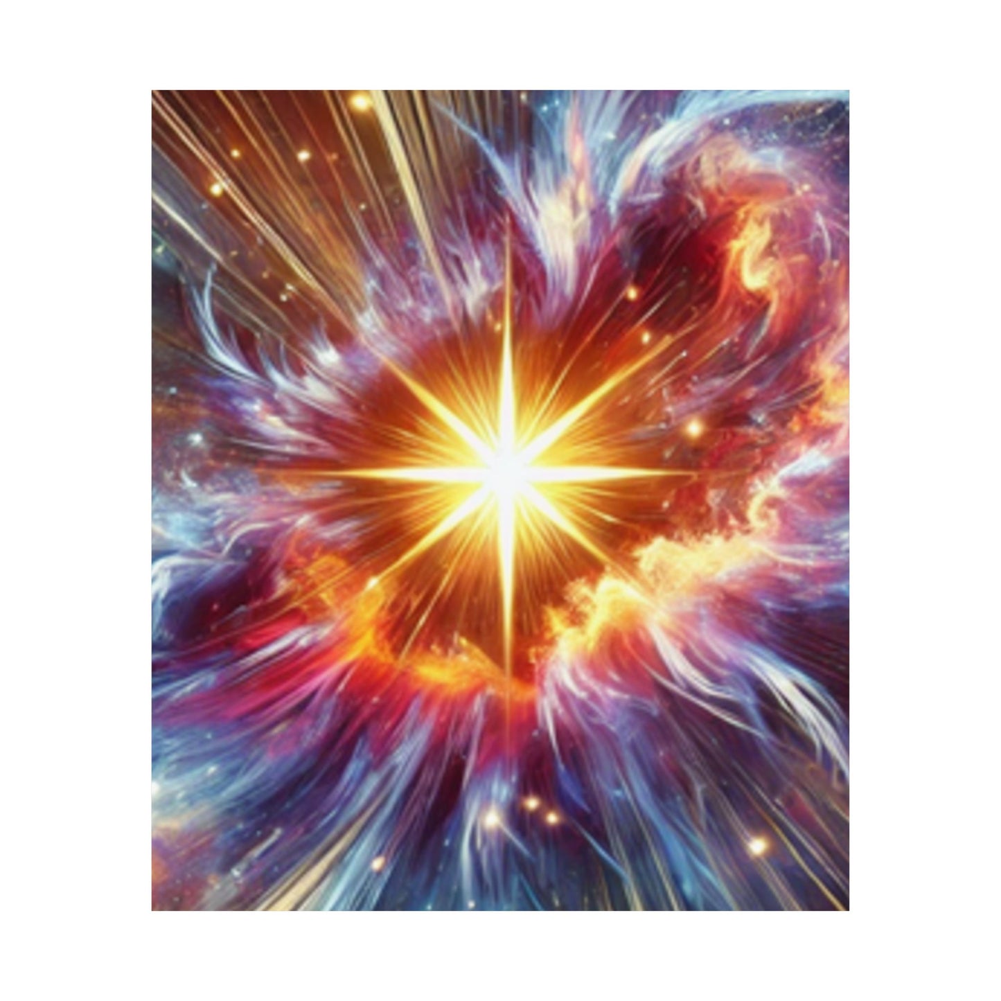 Cosmic Starburst Energy Abstract Space Poster Wall Art Decor