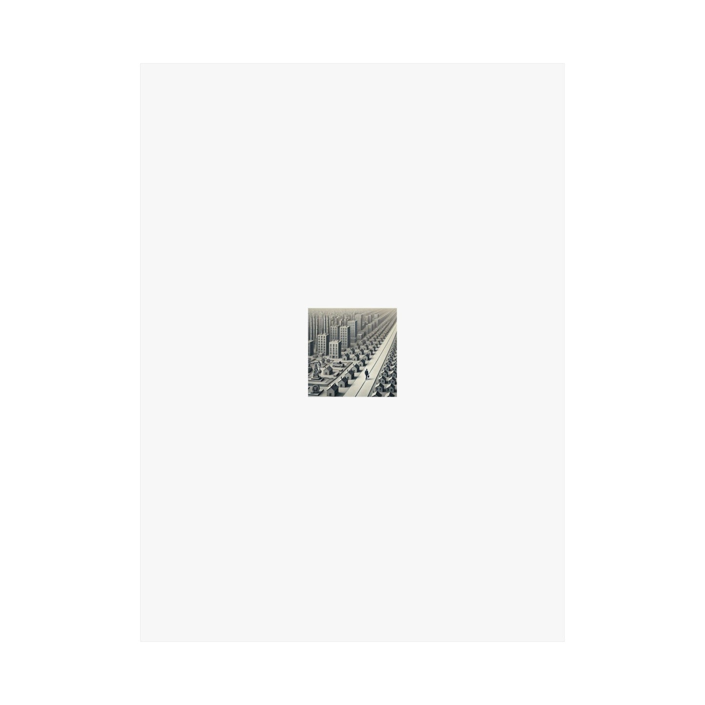 Monochrome Urban Factory Cityscape Poster Industrial Wall Art Gift