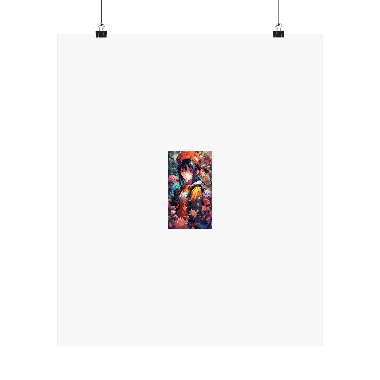 Anime Floral Forest Heroine Portrait Flower Poster Art