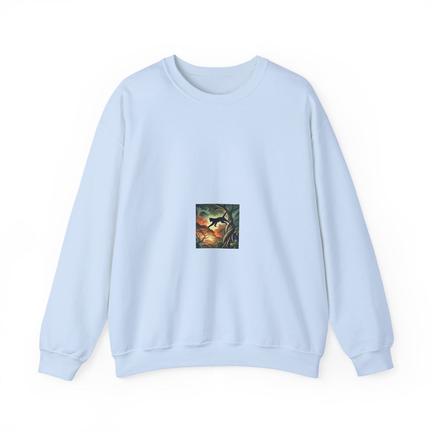 Enchanted Black Cat Forest Crewneck Sweatshirt Cat Lover Gift