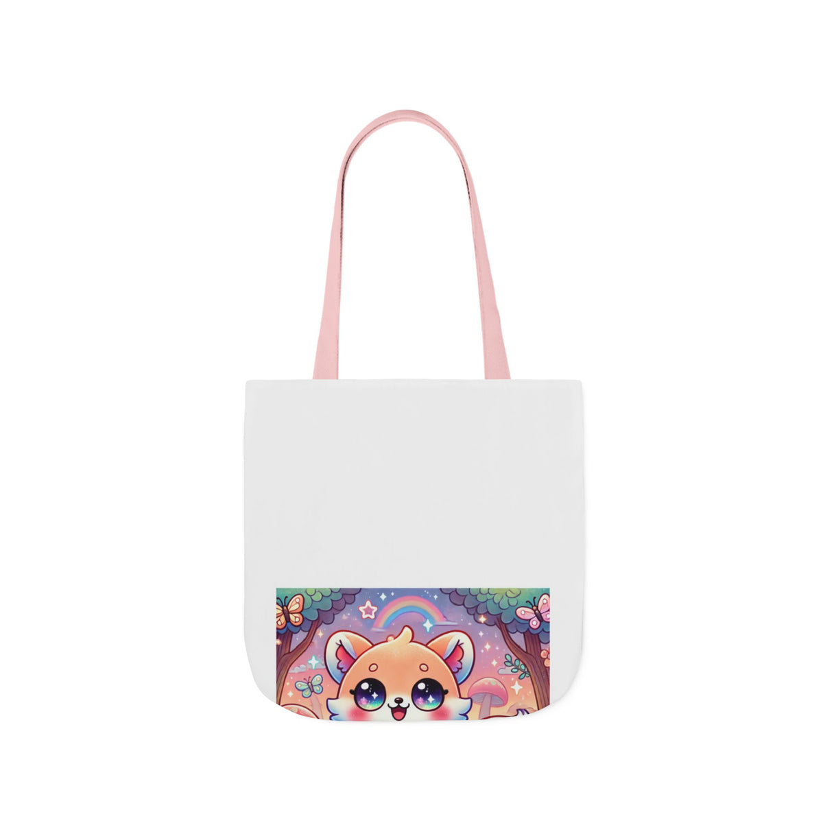 Pastel Woodland Fox Mushroom Kawaii Canvas Tote Bag