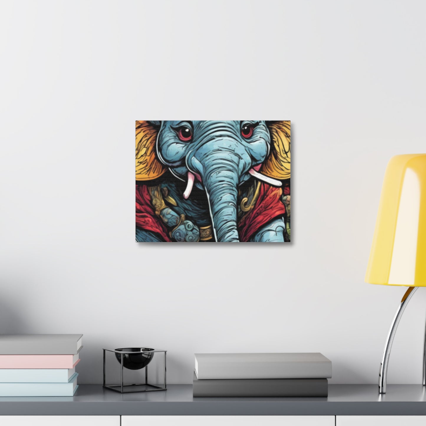 Colorful Elephant Garden Parade Wildlife Canvas Wall Art