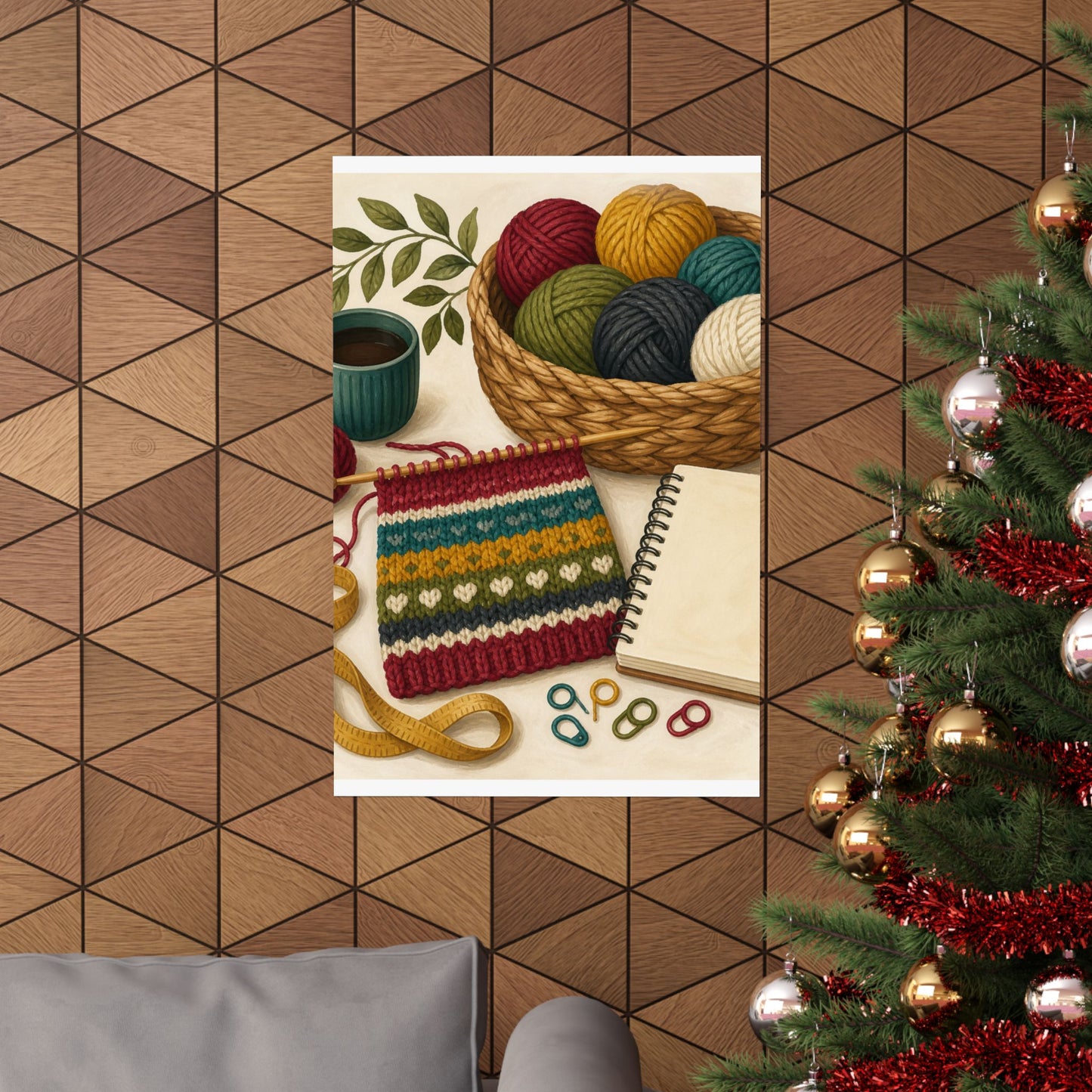 Cozy Knitting and Yarn Hobby Art Poster