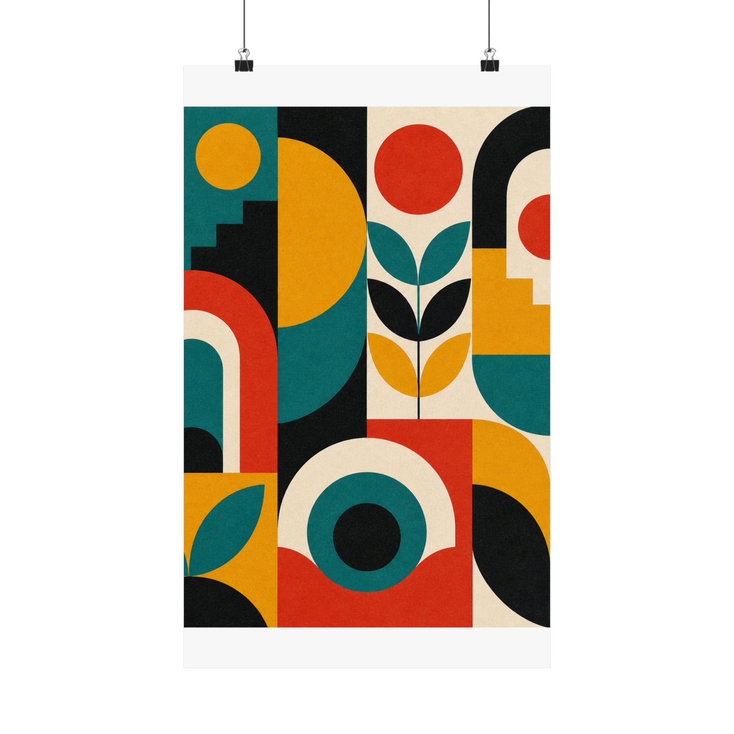 Mid Century Arches Botanical Geometric Abstract Poster