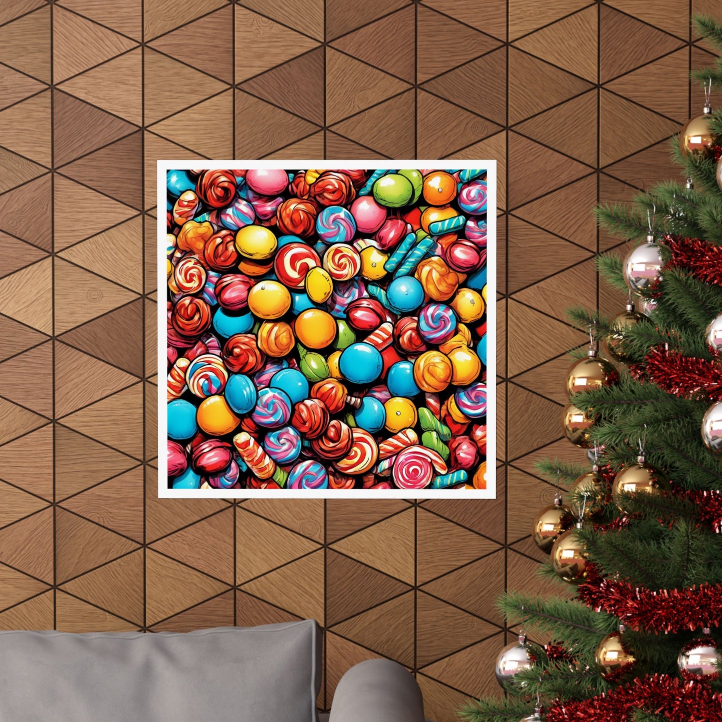 Colorful Candy Pattern Sweets Gift Art Poster