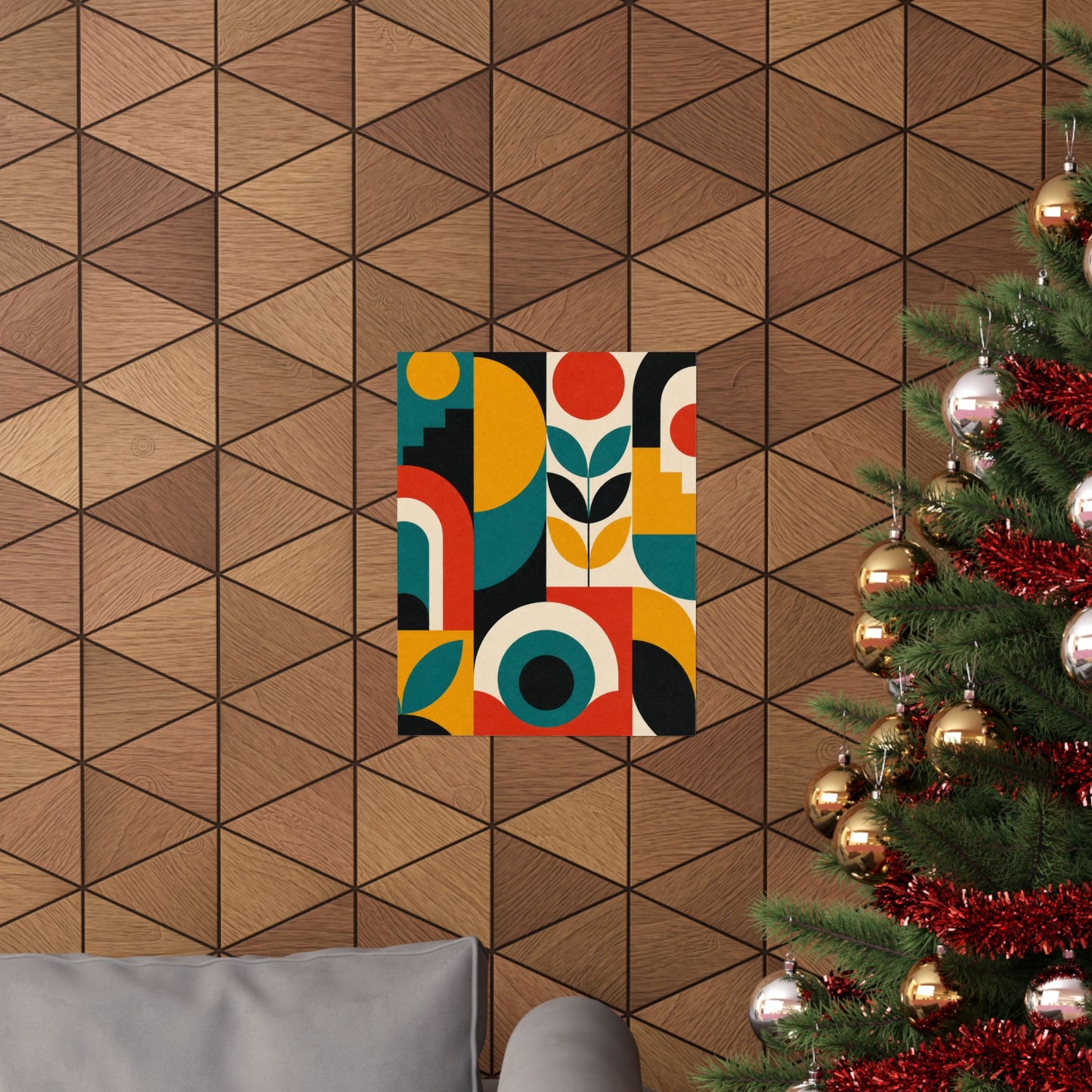 Mid Century Arches Botanical Geometric Abstract Poster