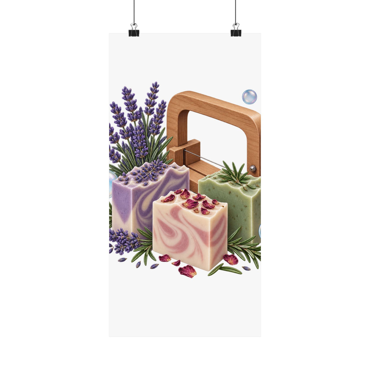 Botanical Soap Making Lavender and Herbs Poster