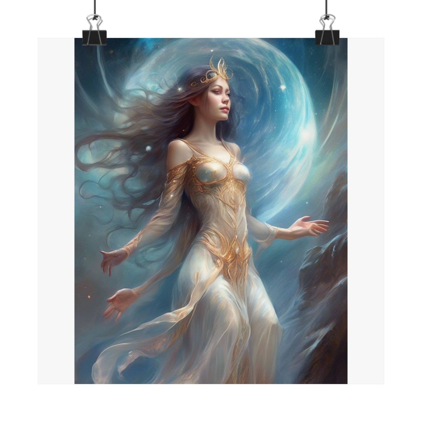 Lunar Celestial Queen Fantasy Portrait Poster