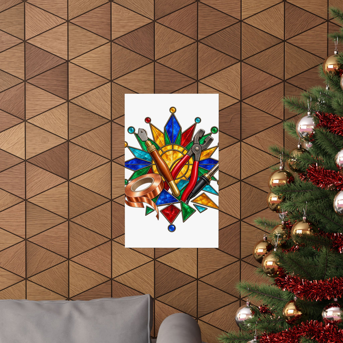 Stained Glass Workshop Tools Poster