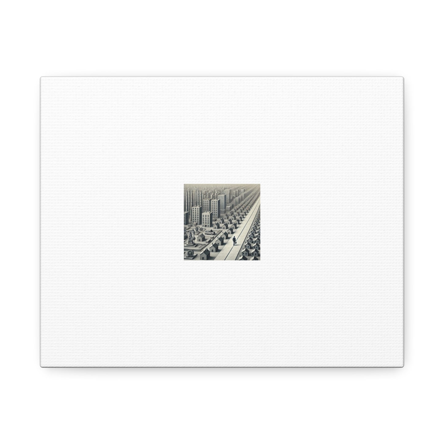 Monochrome Urban Factory Cityscape Canvas Industrial Wall Art Gift