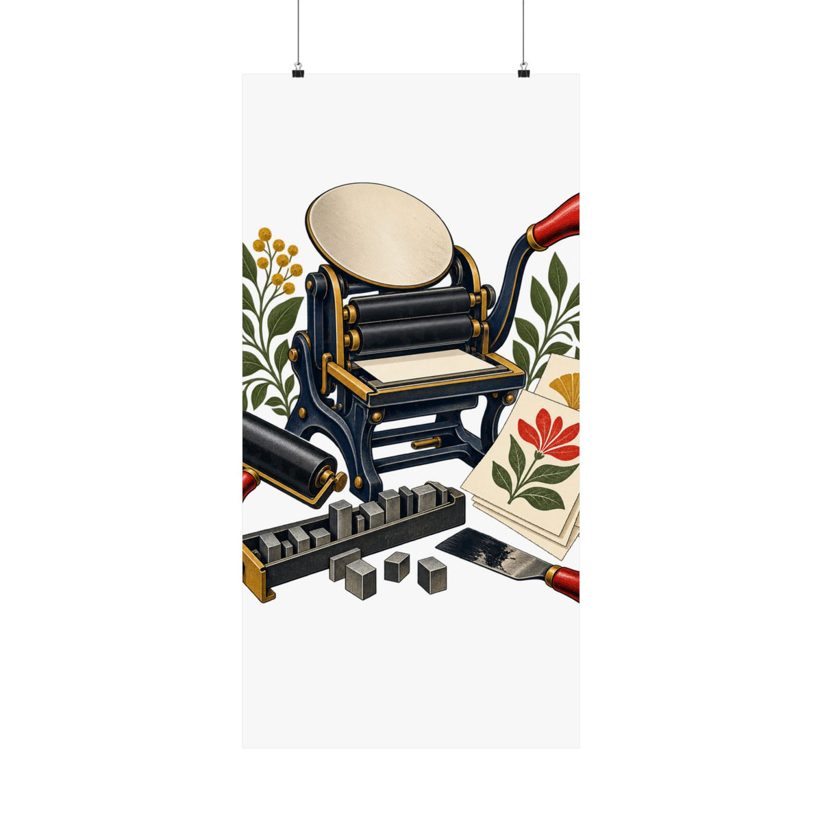 Botanical Letterpress Printshop Poster