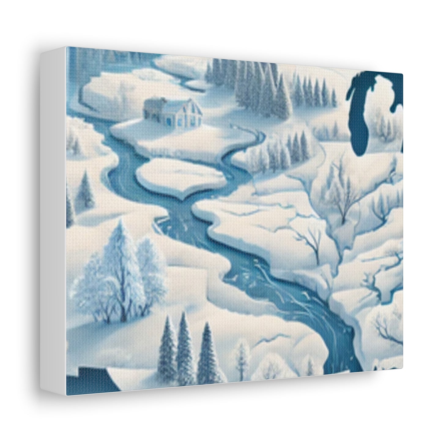 Winter USA Dreamscape Snowy Map Canvas Wall Art Travel Gift