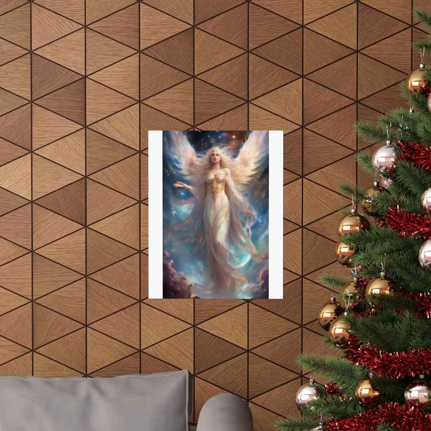 Celestial Winged Heroine Fantasy Portrait Poster