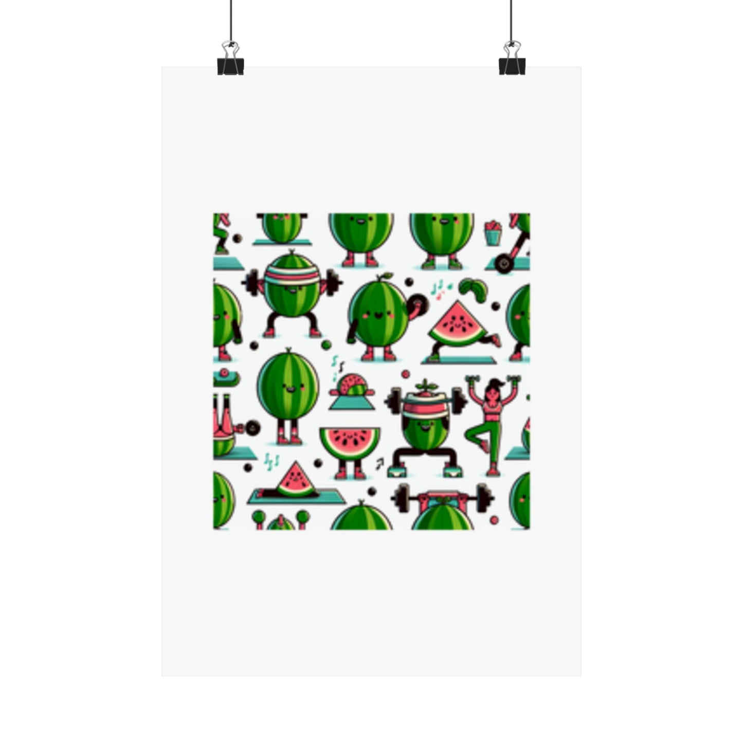Watermelon Workout Club Cute Food Fitness Wall Art Poster