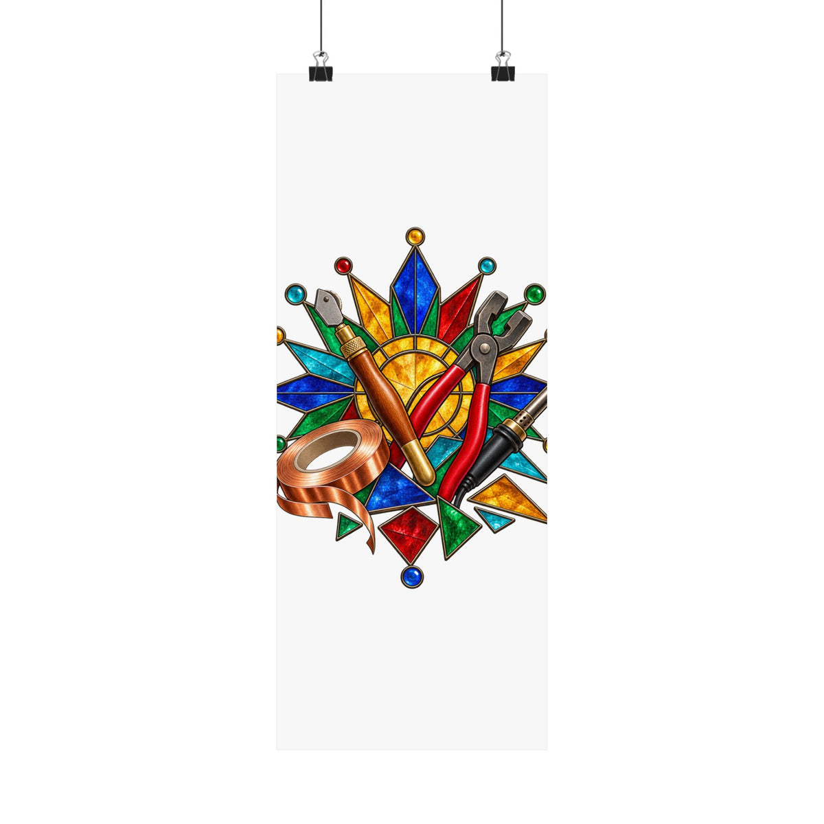 Stained Glass Workshop Tools Poster